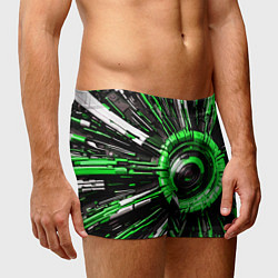 Трусы-боксеры мужские Чёрно-зелёная сфера киберпанк, цвет: 3D-принт — фото 2