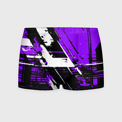 Трусы-боксеры мужские Diagonal black and white stripes on a purple backg, цвет: 3D-принт