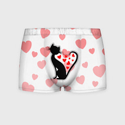 Трусы-боксеры мужские Влюбленная кошка, цвет: 3D-принт