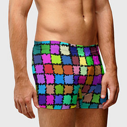 Трусы-боксеры мужские Лоскутки, цвет: 3D-принт — фото 2