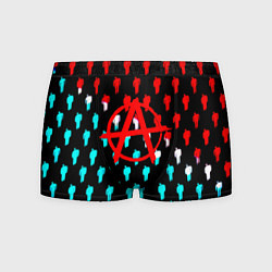 Трусы-боксеры мужские Анархия человечки паттерн, цвет: 3D-принт