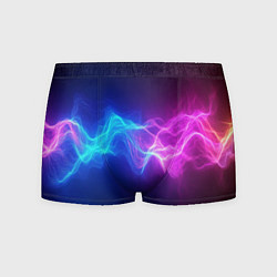 Трусы-боксеры мужские Звуковая волна неоновый узор, цвет: 3D-принт