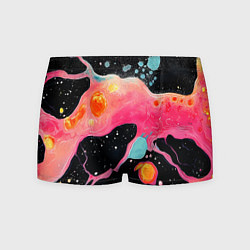 Трусы-боксеры мужские Розовая текстура в черном, цвет: 3D-принт
