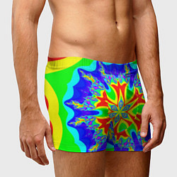 Трусы-боксеры мужские Неоновая психоделика узор, цвет: 3D-принт — фото 2