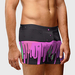 Трусы-боксеры мужские Фиолетовая текстура на черном фоне, цвет: 3D-принт — фото 2