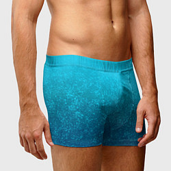 Трусы-боксеры мужские Лазурный голубой текстурный градиент, цвет: 3D-принт — фото 2