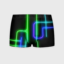 Трусы-боксеры мужские Color blue black green stripe, цвет: 3D-принт