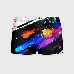 Трусы-боксеры мужские Разноцветные блестящие кляксы - текстура, цвет: 3D-принт