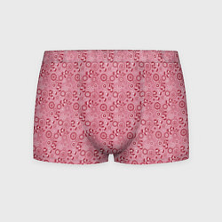 Трусы-боксеры мужские Красно белый деревенский узор ретро, цвет: 3D-принт