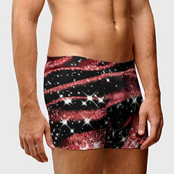Трусы-боксеры мужские Красная волнистая текстура с белым блеском, цвет: 3D-принт — фото 2