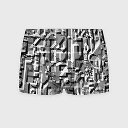 Трусы-боксеры мужские Серый объёмный эффект, цвет: 3D-принт