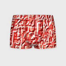 Трусы-боксеры мужские Красно-белый объёмный эффект, цвет: 3D-принт