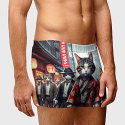 Трусы-боксеры мужские Котики якудза, цвет: 3D-принт — фото 2