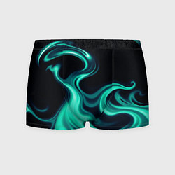 Трусы-боксеры мужские Color turquoise black, цвет: 3D-принт