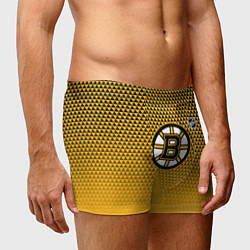 Трусы-боксеры мужские Бостон Брюинз - паттерн треугольников, цвет: 3D-принт — фото 2