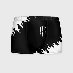 Трусы-боксеры мужские Monster energy белый огонь, цвет: 3D-принт