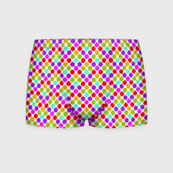 Трусы-боксеры мужские Разноцветный горох на белом, цвет: 3D-принт