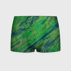 Трусы-боксеры мужские Абстракция - green paint strokes, цвет: 3D-принт