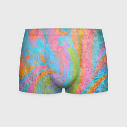 Трусы-боксеры мужские Абстракция - multicolored curves, цвет: 3D-принт