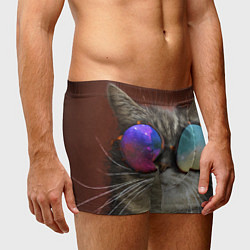 Трусы-боксеры мужские A Cat with multicolored glasses, цвет: 3D-принт — фото 2