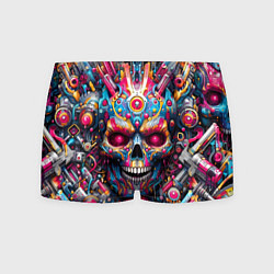 Трусы-боксеры мужские Art cyber skull - ai art fantasy, цвет: 3D-принт