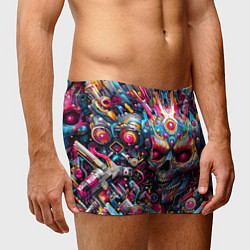 Трусы-боксеры мужские Art cyber skull - ai art fantasy, цвет: 3D-принт — фото 2