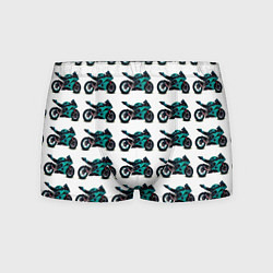 Трусы-боксеры мужские Motorbike light blue, цвет: 3D-принт
