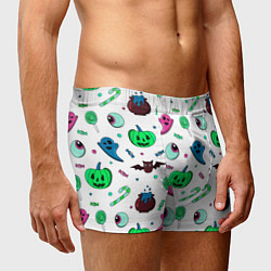 Трусы-боксеры мужские Halloween light green pumpkin - паттерн, цвет: 3D-принт — фото 2
