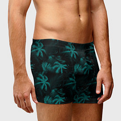 Трусы-боксеры мужские Palm light blue dark, цвет: 3D-принт — фото 2