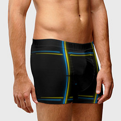 Трусы-боксеры мужские Neon yellow blue, цвет: 3D-принт — фото 2