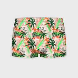 Трусы-боксеры мужские Palm green pink, цвет: 3D-принт