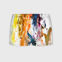 Трусы-боксеры мужские Разноцветные мазки кисти на палитре художника, цвет: 3D-принт