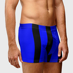Трусы-боксеры мужские Color blue black stripes, цвет: 3D-принт — фото 2