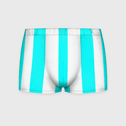 Трусы-боксеры мужские Color light blue white lines, цвет: 3D-принт