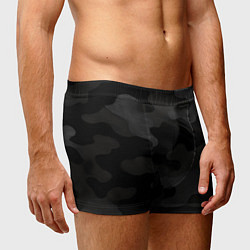 Трусы-боксеры мужские Черно-серая текстура камуфляжа, цвет: 3D-принт — фото 2