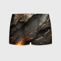 Трусы-боксеры мужские Искры метала под камуфляжем, цвет: 3D-принт