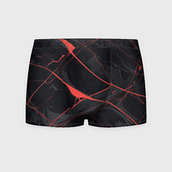 Трусы-боксеры мужские Текстура мрамора с красными полосками, цвет: 3D-принт