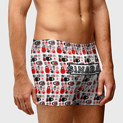 Трусы-боксеры мужские Много матрешек и надпись Самара на английском, цвет: 3D-принт — фото 2