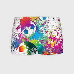 Трусы-боксеры мужские Краски футбола, цвет: 3D-принт