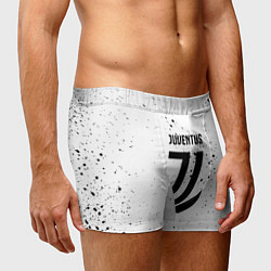 Трусы-боксеры мужские Juventus черные краски всплеск, цвет: 3D-принт — фото 2