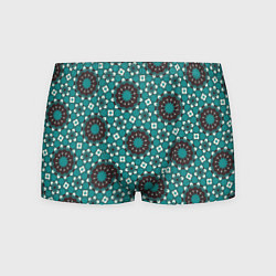 Трусы-боксеры мужские Бирюзовая текстура из персидских звезд, цвет: 3D-принт