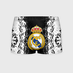 Трусы-боксеры мужские Реал Мадрид текстура краски, цвет: 3D-принт