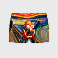 Трусы-боксеры мужские Зойдберг кричит на картине Эдварда Мунка - мем, цвет: 3D-принт
