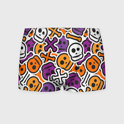 Трусы-боксеры мужские Funny skulls, цвет: 3D-принт