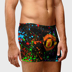 Трусы-боксеры мужские Манчестер Юнайтед неоновые краски, цвет: 3D-принт — фото 2