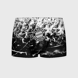 Трусы-боксеры мужские Bayern Mnchen черно белая бумага, цвет: 3D-принт