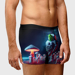 Трусы-боксеры мужские Космонавт Шрек на планете неоновых мухоморов, цвет: 3D-принт — фото 2