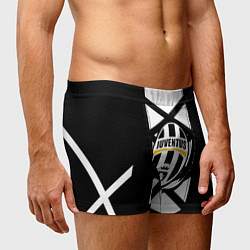 Трусы-боксеры мужские Ювентус геометрия полосы линии, цвет: 3D-принт — фото 2