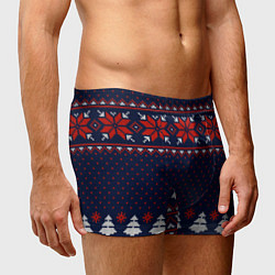 Трусы-боксеры мужские Новогодний вязаный узор, цвет: 3D-принт — фото 2