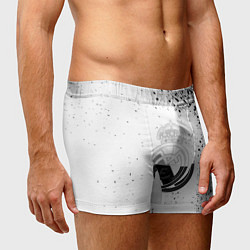Трусы-боксеры мужские Реал Мадрид черно белые краски, цвет: 3D-принт — фото 2